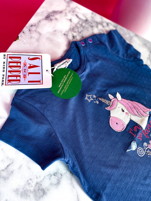 Salt and pepper kids, T-shirt with unicorn (age: 6-7 months)